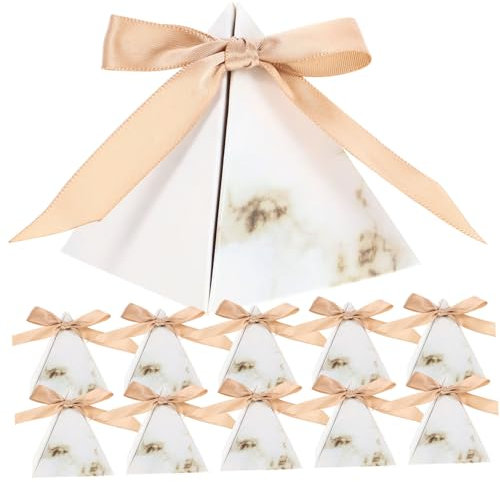 ABOOFAN 20er Boxen Dreiecks-hochzeits Schachtel Dessertgläser Gebäckkoffer Schokoladenschachtel Cupcake-verpackungsboxen Snackboxen Kleine Süßigkeitenbehälter Mini Papier Partybedarf Braut