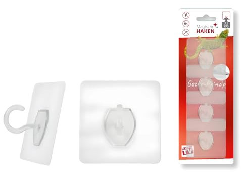 Magische Haken - Die ultimativen Klebehaken! Transparent, selbstklebend, extra stark & wiederverwendbar. Perfekt für Wandmontage im Innen- & Außenbereich.