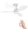 Ufesa Ventilatore da Soffitto Butan con Luce LED, 30W, 6 Velocità, Ultra Silenzioso, 3 Pale da 122cm, Funzione Estate-Inverno, Timer 8 ore, 3 Livelli di Luce, Telecomando, Bianco