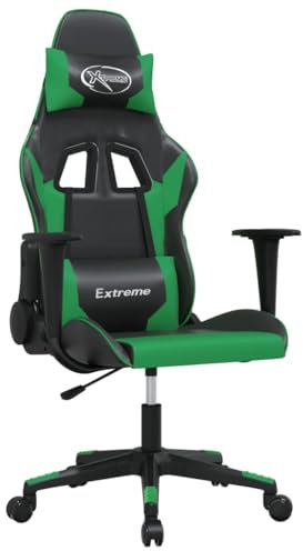 vidaXL Gaming-Stuhl Schwarz und Grün Kunstleder
