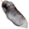 Therian Tail,Fuchsschwanz Fake Tail, 15,75 Zoll Tierschwanz Zotteliger Kunstfellschwanz Realistischer Fuchsschwanz Schlüsselanhänger Dekorativer Therianschwanz für Handtasche Rucksack Cosplay Silber