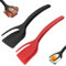 MARUKO 2 en 1 Spatule à Oeufs, Pince à Oeufs, Spatule en Plastique pour La Cuisine, Spatule à Oeufs pour Poisson, Oeuf, Burger, Crêpe (Noir&Rouge)