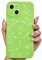 Svanove Glitter Case for iPhone 13 Phone Case Magnetic Compatible with Magsafe, Sparkle Bling Shiny Cute Girly Design, Aesthetic Slim Soft TPU Mag Cover for Women Girl, Neon Green