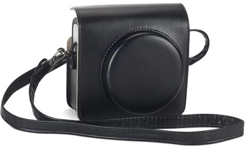 Riosin Instant SQ1/SQ40 Schutzhülle für Fujifilm Instax Square SQ1/SQ40 Kamera, Premium PU Leder Kameratasche Cover mit Abnehmbarem Verstellbarem Gurt, Schwarz , Kameratasche