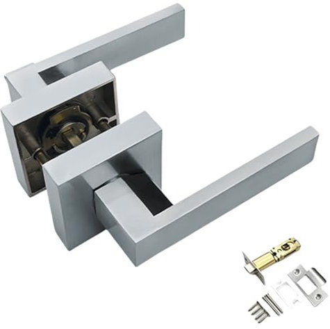 Heavy Duty Quadratischer Türgriff für die Privatsphäre-Tür für Badezimmer, Türgriff ohne Schlüssel