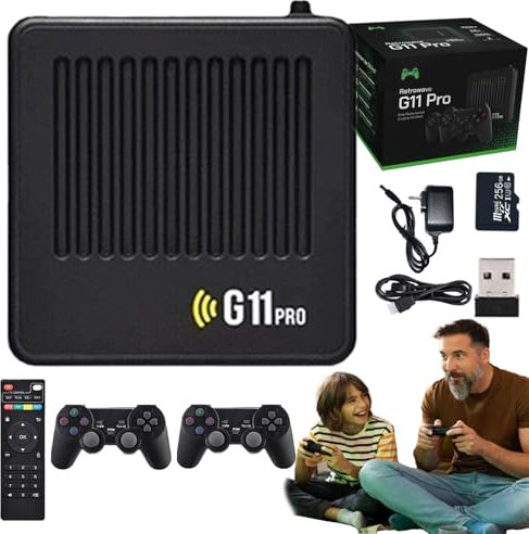 Retrowave G11 Pro, Retrowave G11 Pro Game Box 4K, Retrowave Game Box Retro-Spielekonsole, 256 Gb, 60.000+ Spiele, Plug & Play-Spielekonsole, Unterstützt Über 40 Emulatoren (2spieler)