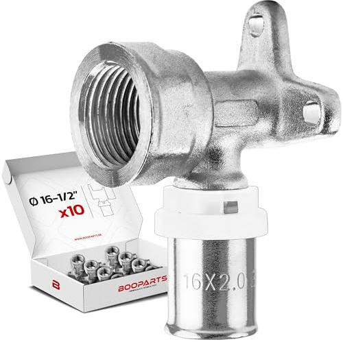 BOOPARTS – 10 Stück Wandscheibe 16x2 mm x 1/2 Zoll TH Kontur | Pressfitting Wandwinkel für Mehrschichtverbundrohr | Wandanschluss PEX