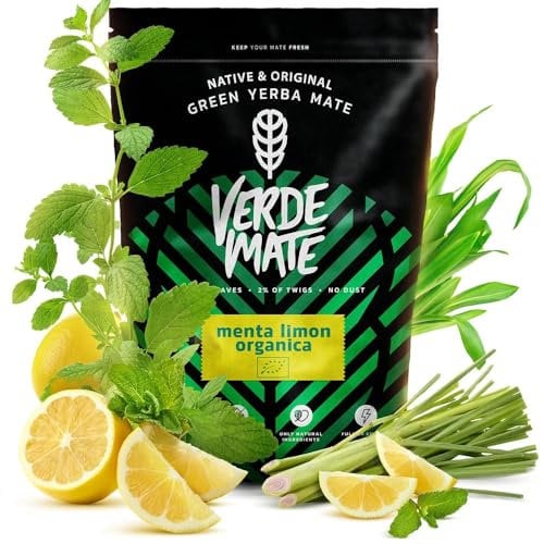 Verde Mate Green Orgánica Menta Limón 400g – Bio-Yerba Mate, gusto di limone e menta, energizzante naturale