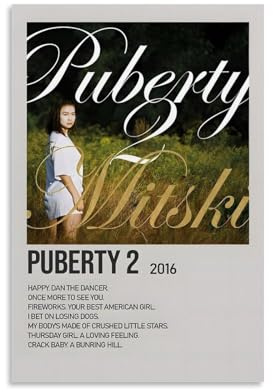 Mitski Puberty Album-Poster, Leinwanddruck, ästhetische Wandkunst, moderne Heimdekoration für Schlafzimmer, Wohnzimmer, 30 x 45 cm, ungerahmt, 2 Stück