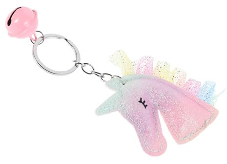Beaupretty Einhorn-schlüsselanhänger Aus Pu Mit Glocke Für Rucksack Handtasche Auto-schlüssel Kreativer Taschenanhänger Süßer Für Damen