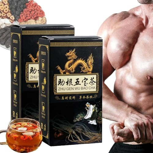 Ginseng Five Treasures Tee Nierentee,Nierentee-Formel Ginseng Five Treasure Tee,Men's Essentials Nierentee,Leber- und Nierenpflege-Tee,Tonify Niere für Männer (2)