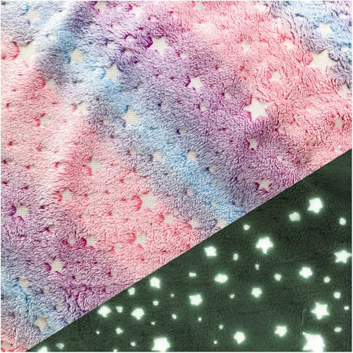 Wellness Fleece Sternenhimmel Glow in the Dark Zuschnitt ab 1x1,65m Fleece-Stoff Plüschstoff