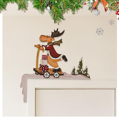 Ourdort Türrahmen Deko Weihnachten mit Klebeband, Weihnachtsdeko Türrahmen, Türdeko Weihnachten, Christmas Decorations Door, Weihnachtselch, Weihnachts-Türeckendekoration, Lustige Weihnachtsdeko