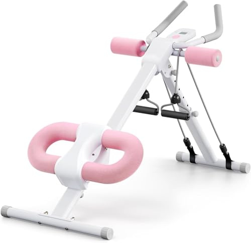 HoldOneLight Entrenador abdominal ajustable plegable con rodilleras para gimnasio en casa