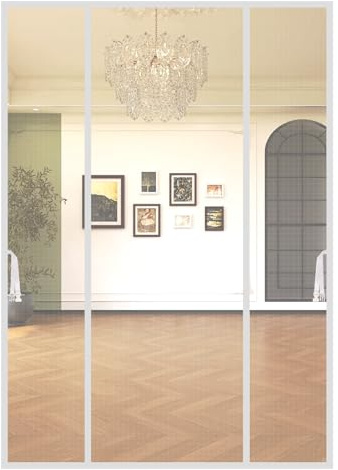 LALAGO Blanco Puerta Magnética, 160x222cm, Se Cierra Automáticamente, Mosquitera Puerta Magnetica, Doble Apertura Lateral Mosquitera Puerta Corredera, Cortinas Mosquiteras para Puertas, Ventanas