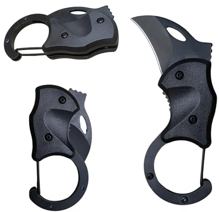 WWZJ Schlüsselanhänger Messer mit Karabiner, Mini Taschenmesser Klein Schlüsselanhänger Mini Scharf Klappmesser EDC Messer für Outdoor Camping Survival, Geschenke für Männer