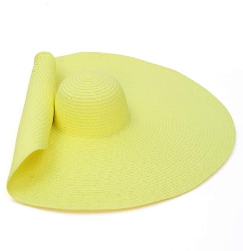 GEMVIE Pamelas Chapeaux de Paille pour Femme Grande Mode Anti-UV Pliable Chapeau de Soleil pour Vacances Plage