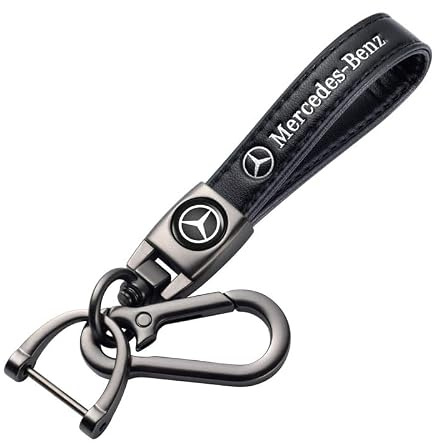 Groyells für Mercedes Auto Schlüsselanhänger, Leder Schlüsselring für Mercedes Benz CESM CLK GLK GL AB AMG GLS GLE AMG Series, Unisex-Autozubehör, Schwarz