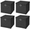 Stick&Shine 4X Aufbewahrungs Korb Schwarz Faltbox 32 x 32 x 32 cm Regalkorb faltbar mit Deckel