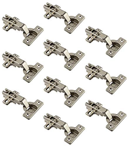 Gedotec Charniere Porte Placard et Meuble de Cuisine - METALLA - Charnière Invisible en Acier Nickelé avec Plaque, Ouverture d'Angle à 110°- Fermeture Automatique - Armoire de Bureau - 50 Pièces