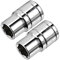 sourcing map 2 Pcs 3/8-Inch Drive 10mm 6-Point Shallow Socket, Metric, Cr-V