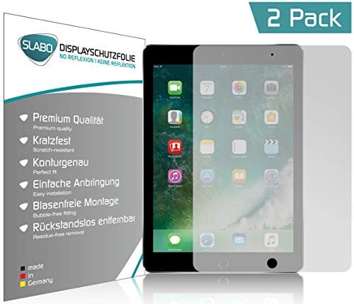 Slabo 2 x Displayschutzfolie für iPad 9.7 (2017)/iPad 9.7 (2018) Displayschutz Schutzfolie Folie No Reflexion|Keine Reflektion MATT - Entspiegelnd Made IN Germany