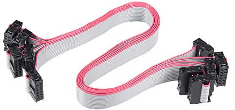 sourcing map IDC 12 Pins Connector Flat Ribbon Cable Female Connector Length 30cm 2.54mm Pitch,5pcs