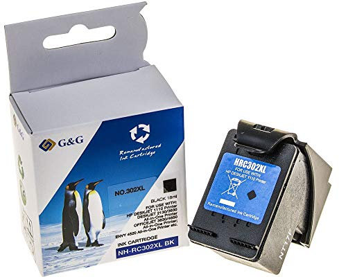 G&G XXL-Druckerpatrone kompatibel zu HP 302XL F6U68AE Schwarz passend für HP Desjet 1110, 2130, 3630, HP Envy 4511,4522, 4528, HP Officejet 3830, 3833, 4650, 4654, 4658, 5200, 5230