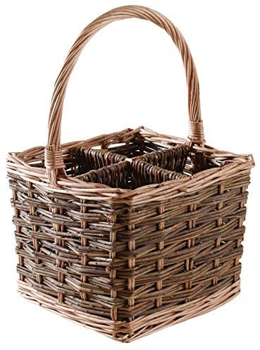 Porte bouteilles en osier 4 bouteilles
