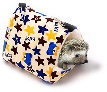 Oncpcare Warmes Bett für kleine Tiere, zum Spielen, weiches Igelbett, Schlafen, niedlich, Hamster, Hängematte, Vogelhaus, zum Ausruhen für Rennmäuse, junge Meerschweinchen, Degu Drawl Igel