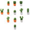 Decorative Refrigerator Magnets, Perfect Fridge Magnets for House Office Personal Use (12Pcs Cactus)