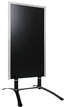 Gehwegschild auf Metallsockel schwarz mit grauem Holzrahmen, Maße: 120 x 65 cm