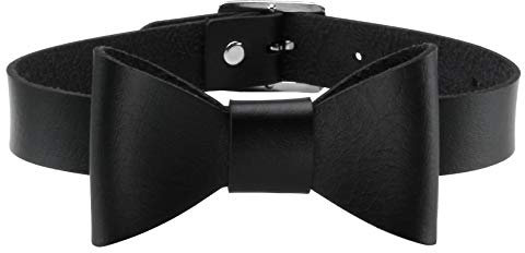 MILAKOO Punk Lederhalsband für Frauen Bow-Knot Gothic Anhänger Halskette