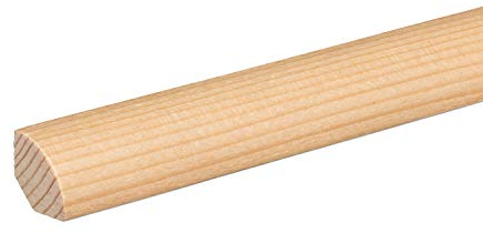 Viertelstab Abdeck- Abschluss- Sockelleiste Fichte LACKIERT 14x14mm [SPARPAKET] (100 Stück (230lfm))