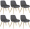 Lestarain Esszimmerstühle 6er Set, für Esszimmer Wohnzimmer Küche, Retro Küchenstühle gepolstert, Sitzfläche aus Samt, mit Metallbeine, bis 150 kg belastbar, Dunkelgrau