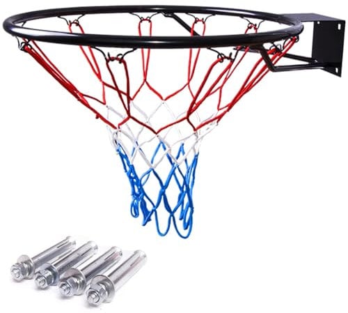 molti Basketballkorb Ø 45cm Wandmontage | Basketballring Basketball mit Ring und Netz Schwarz | | Indoor & Outdoor