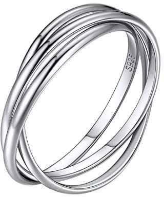 ChicSilver Damenring, Sterling-Silber 925, Größe 47 bis 67, für kleinen Finger oder großen Finger, Ehering für Paare, Dicke 2 mm/3 mm, Schmuck, Geschenk zum Geburtstag, Frauen, Männer, Kinder,