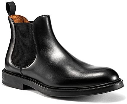 Frau, Stivaletto Uomo in Pelle Liscia Nera, Con Elastico Bilaterale e Pull Up in Tessuto, Suola Nera in Gomma con Grip Antiscivolo, Altezza Gambale 12 cm, 39, Made in Italy