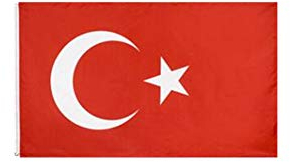 Stormflag Türkische Flagge/Türkei Fahne 3x5ft Turkiye Flagge 90cmx150cm Polyester 90g mit Ösen mit Doppelnadel genäht.