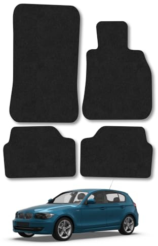 Compatible with BMW 1 Series (2004-2011) [Hatchback] Carpet Car Mats | Black Edge Trim Tailored Fit Floor Mats Full Coverage Protection Accessories Easy Clean Anti Slip Made in the UK
