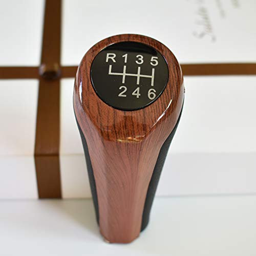 Hacreyatu 5 6 Gang Auto Schaltknauf Schalthebel Schaltkopf E30 E32 E34 E36 E38 E39 E46 E53 E60 E61 E63 E81 E82 E83 E84 E87 E90 E91 E92 (Braun, 6 Gang)