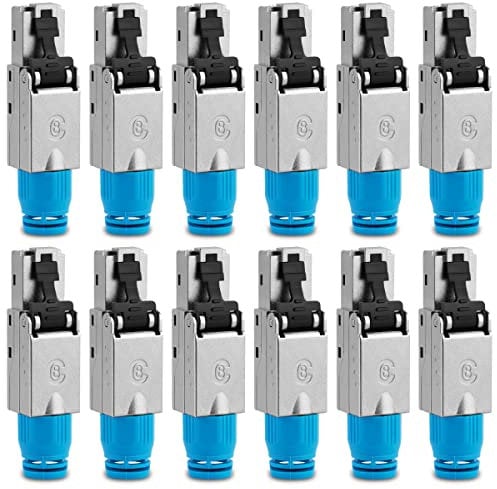 12 Stück Netzwerkstecker Cat 8 werkzeuglos CAT8.1 RJ45 LAN UTP Kabel Stecker ohne Werkzeug werkzeugfrei CAT6a CAT6 CAT5 CAT7 Verlegekabel Patchkabel Netzwerkkabel Toolless Modular Plug Connector