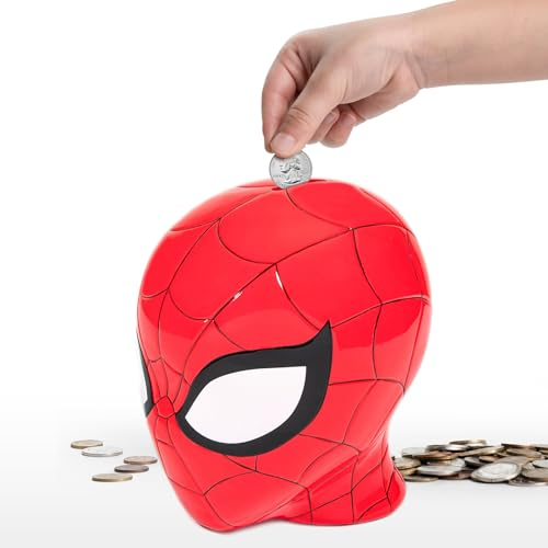 Jay Franco Marvel Spiderman Sparschwein aus Keramik – Kinder-Dekor, Sparschwein (offizielles Marvel-Produkt)
