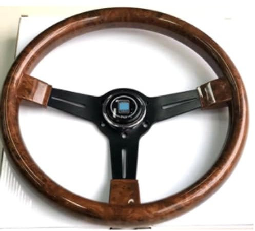 iSpchen Volante Clásico de Caoba 350 Mm, Deportivo de Carreras, Con Grano