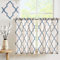 TOPICK - Tende con motivo geometrico, effetto lino, stile marocchino, oscuranti, corte, per cucina, sala da pranzo, piccole finestre, blu, set da 2 pezzi, 65 x 90 cm, blu su beige