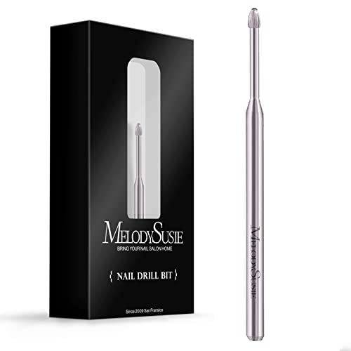 MelodySusie Cuticle Clean Nail Drill Bit, 3/32'' Safety Carbide Nail Drill Bit Under Nail Cleaner for Professional, Nail Salon Manicure Tools (Silver-Snake Head, Medium)
