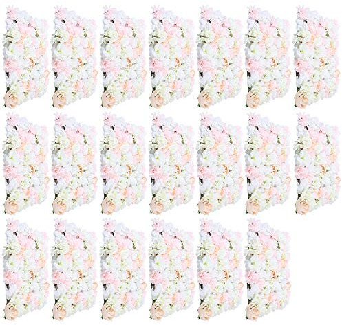 Fetcoi 20 Stück Künstliche Blumenwand Rosenwand 40x60cm, Romantische Rosenblumenwand 40 x 60 cm, Für Party Hochzeit Garten Dekor DIY Hintergrund