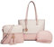 Miss Lulu Tasche Damen Schultertaschen Shopper Groß Handtaschen Henkeltasche 3-teiliges Set Quaste Umhängetasche Aktentasche für Arbeit Schule