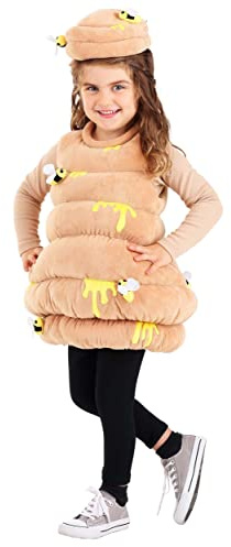 Fun Costumes Toddler Bustling Beehive Costume | Beehive Tunic with Hook and Loop Closure, Plush Bee Details Attached to Hive Brown