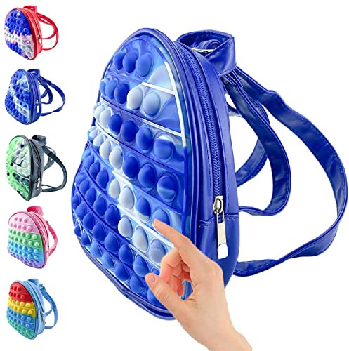 Pop It Backpack, Pop It Rucksack Schule, Pop Fidget Toys Bag, Push Bubble Sensory Squeeze Bag, Anti-Anxiety Fidget Toy Popit, Stress Relief Pop Backpack for Adults and Children